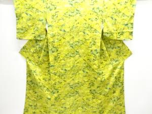 遠山に流水・草花模様小紋着物